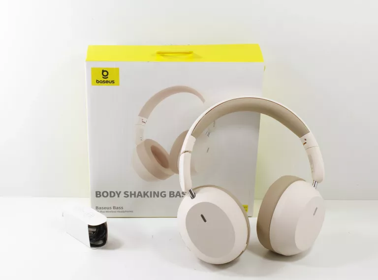 BASEUS SŁUCHAWKI BEZPRZEWODOWE NAUSZNE BIAŁE BASS35 MAX WIRELESS HEADPHONE