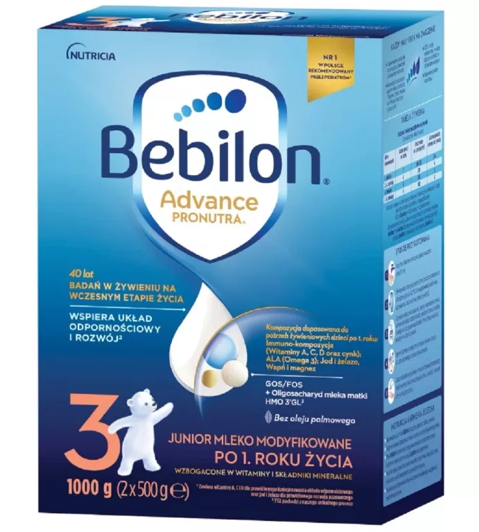 BEBILON 3 MLEKO MODYFIKOWANE ADVANCE PRONUTRA 1000 G