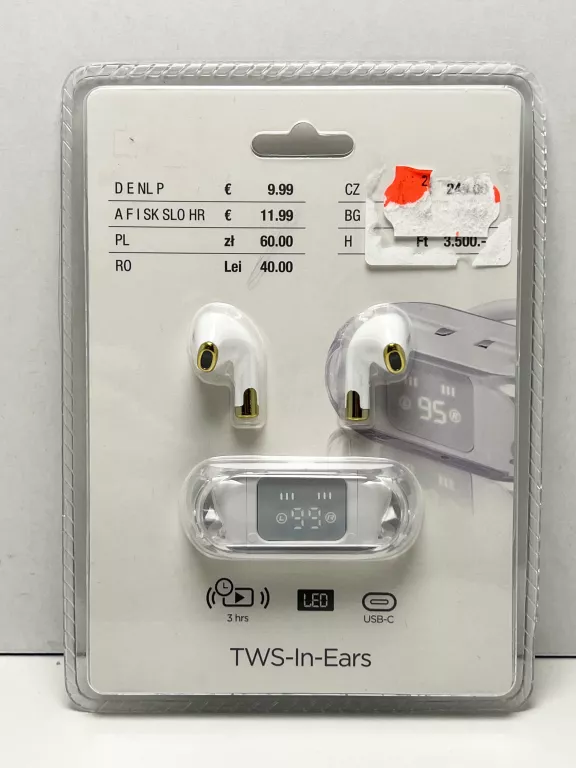SŁUCHAWKI DOUSZNE BIAŁE TWS-IN-EARS