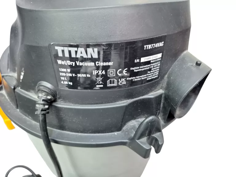 ODKURZACZ PRZEMYSŁOWY TITAN TTB774VAC 1300 W