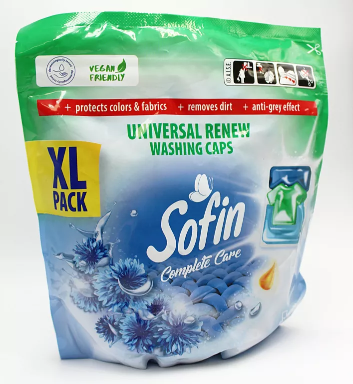 KAPSUŁKI DO PRANIA BIAŁEGO I JASNEGO SOFIN COMPLETE CARE XL 42 SZTUKI