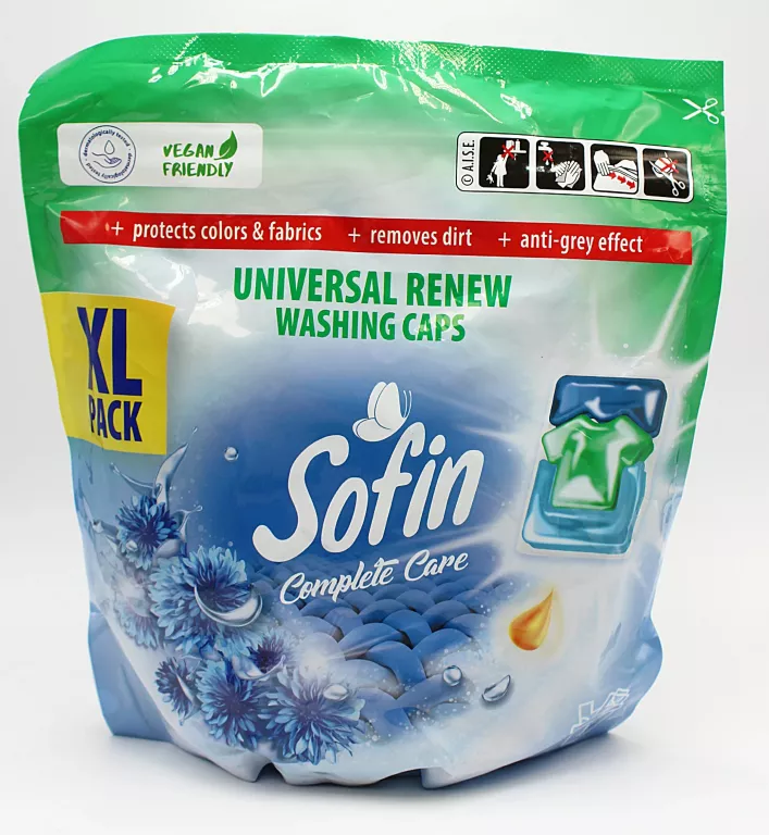 KAPSUŁKI DO PRANIA BIAŁEGO I JASNEGO SOFIN COMPLETE CARE XL 42 SZTUKI