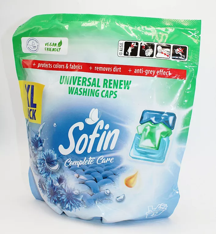 KAPSUŁKI DO PRANIA BIAŁEGO I JASNEGO SOFIN COMPLETE CARE XL 42 SZTUKI