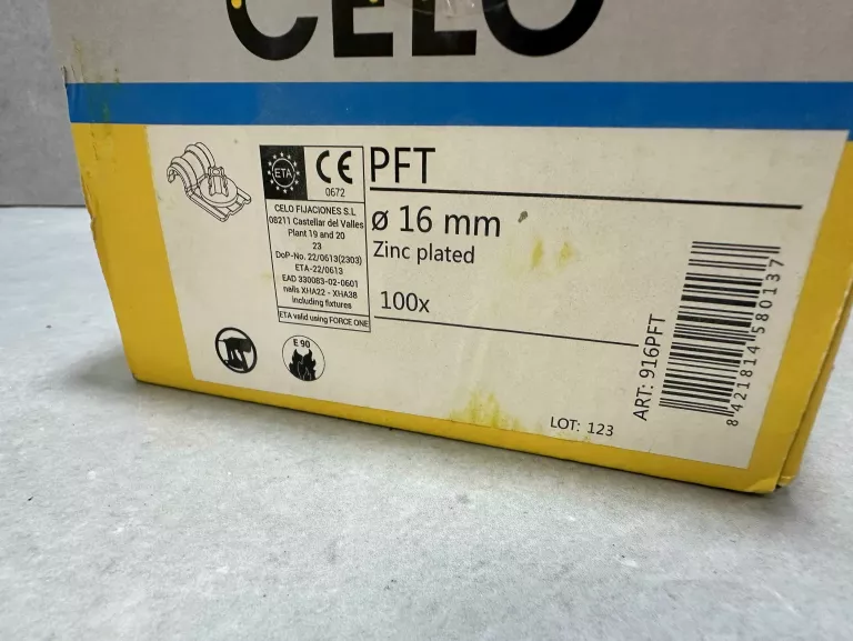 UCHWYT POJEDYNCZY PFT DO OSADZAKA 16MM /OPAK. = 100 SZT./ (916PFT) CELO