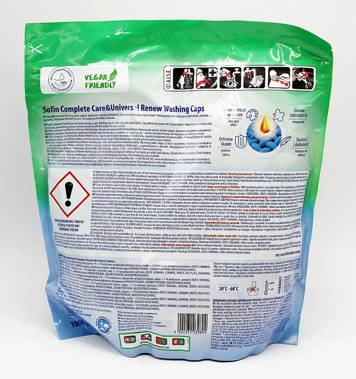 KAPSUŁKI DO PRANIA BIAŁEGO I JASNEGO SOFIN COMPLETE CARE XL 42 SZTUKI