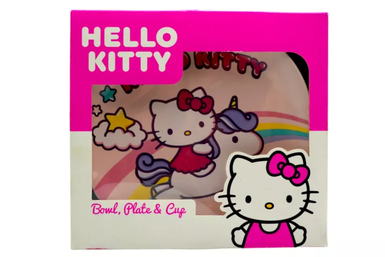 ZESTAW ŚNIADANIOWY HELLO KITTY ZASTAWA MISKA KUBEK TALERZ