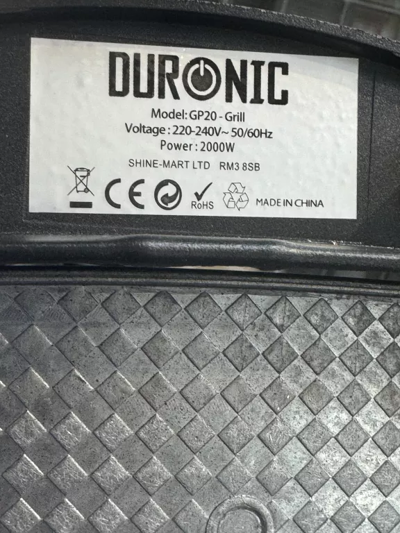 GRILL ELEKTRYCZNY DURONIC GP20 / PUDEŁKO