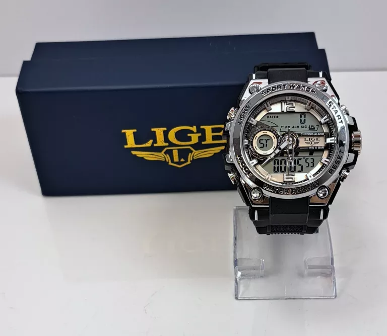 ZEGAREK LIGE G8922 CZARNY + PUDEŁKO