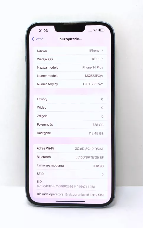 TELEFON IPHONE 14 PLUS 128GB 89% BATERIA