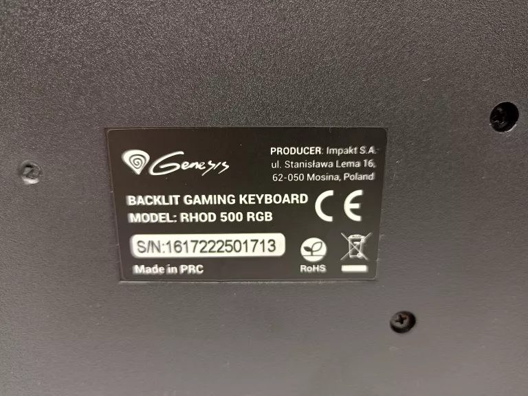 KLAWIATURA GENESIS RHOD 500 RGB
