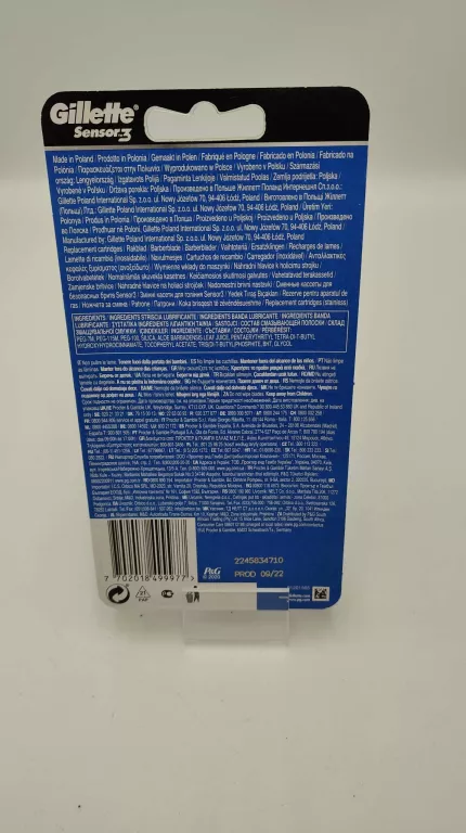 WKŁADY DO MASZYNKI GILLETTE SENSOR 3 8 SZT.