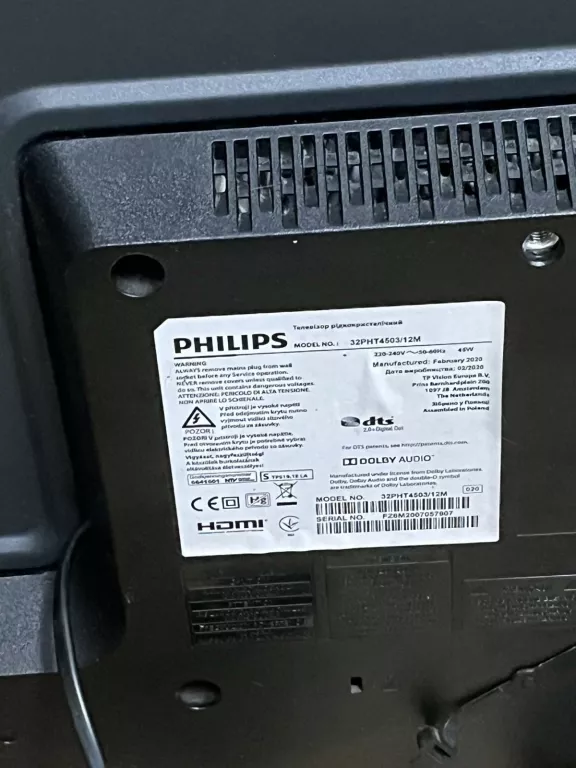 TELEWIZOR PHILIPS 32PHT4503 + PILOT