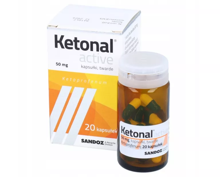 KETONAL ACTIVE KAPSUŁKI TWARDE 50 MG LEK PRZECIWBÓLOWY, 20 SZTUK