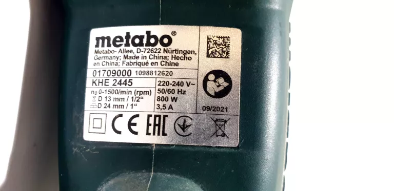 MŁOTOWIERTARKA METABO SDS KHE 2445 800W + WALIZKA