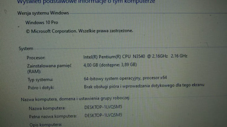LAPTOP LENOVO G50-30 PENTIUM N3540/4GB/250GB SSD/WIN10