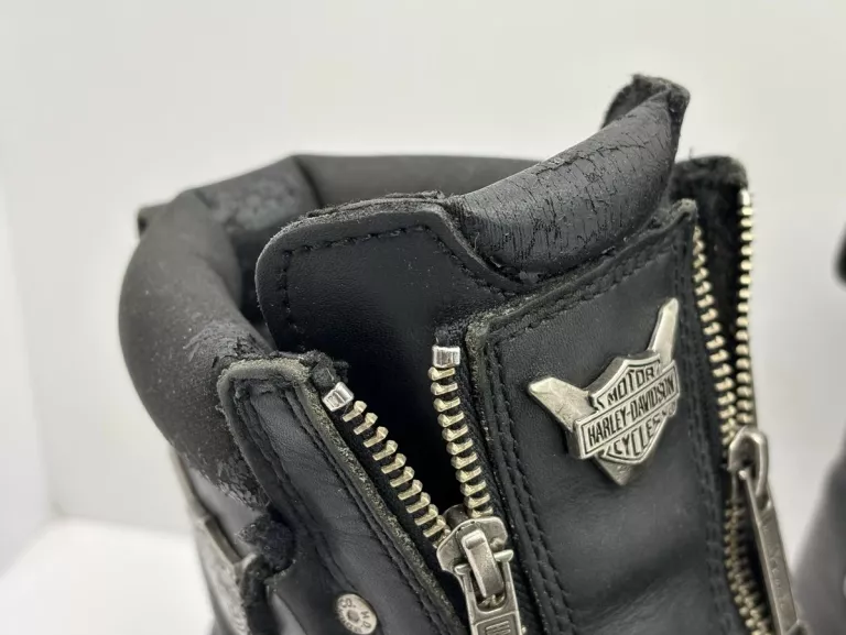 MĘSKIE SKÓRZANE BUTY HARLEY DAVIDSON KLAMRA HAMULCOWA 91680 CZARNE 44R