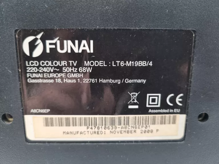TELEWIZOR FUNAI LCD LT6-M19BB 19" 1440 X 900 PX HD READY Z PILOTEM