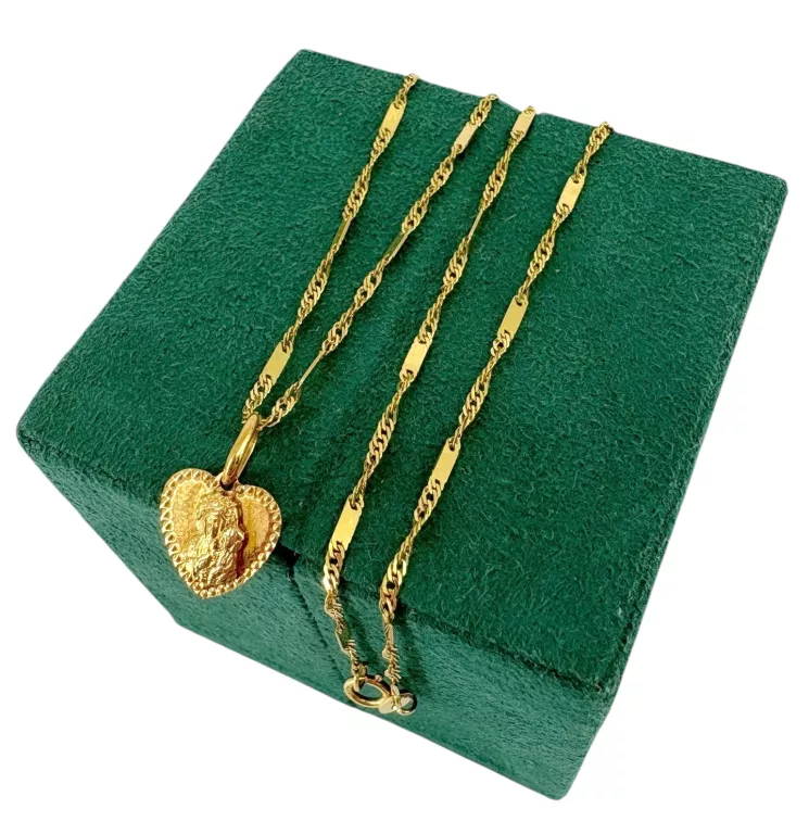 REWELACYJNY ZŁOTY ŁAŃCUSZEK Z ZAWIESZKĄ 2,45G 585 50CM