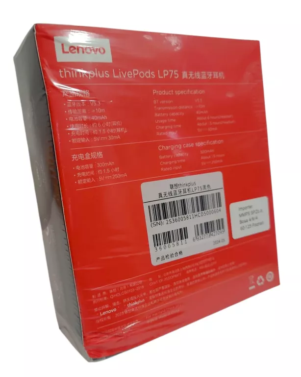 SŁUCHAWKI LENOVO THINKPLUS LIVEPODS LP75