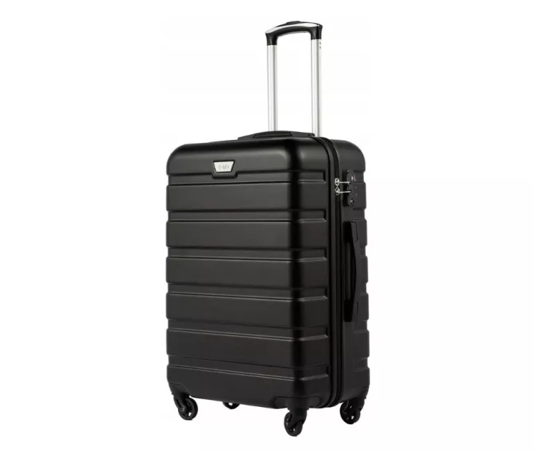 COOLIFE 1697 TWARDA ŚREDNIA WALIZKA ABS 24'' 67X46X26 60L ZAMEK TSA CZARNA