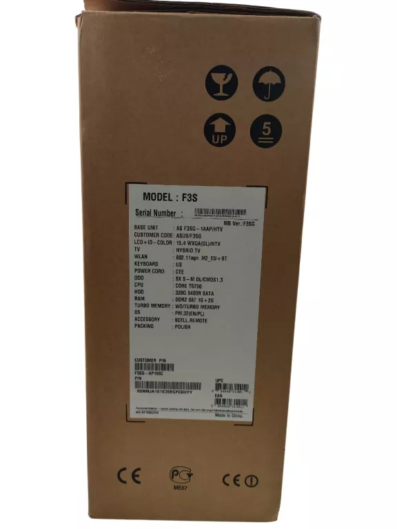 LAPTOP ASUS F3S INTEL CORE T5750 / 3GB RAM / 320GB HDD