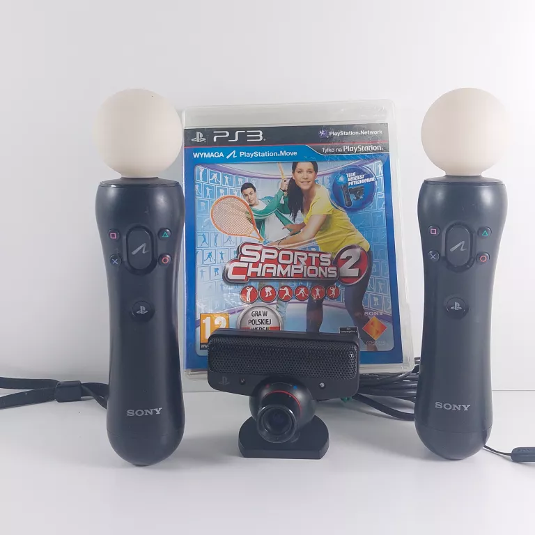 ZESTAW PS MOVE 2X KONTROLER + KAMERA + GRA + KABEL USB