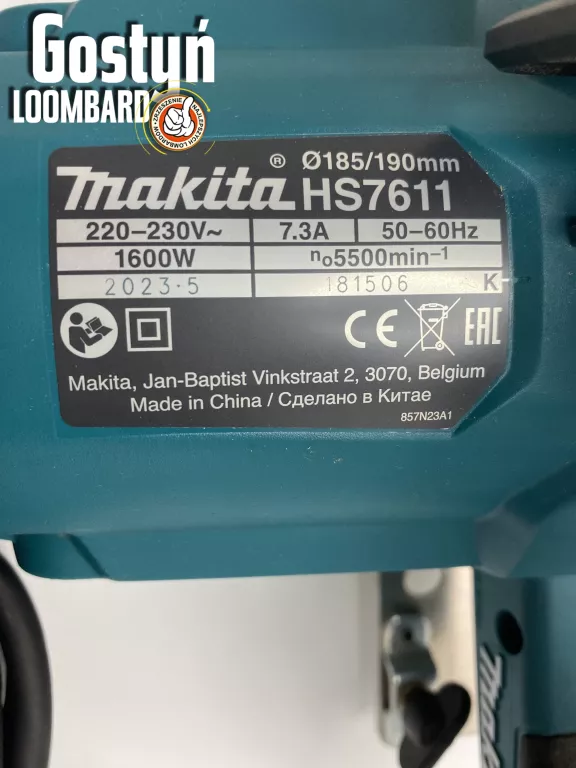 PIŁA TARCZOWA MAKITA HS7611 BDB!!!