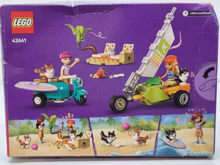 LEGO FRIENDS 42641 PRZYGODA Z SURFUJĄCYMI PSAMI I SKUTEREM