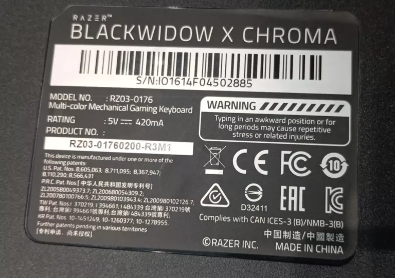 KLAWIATURA RAZER BLACKWIDOW CHROMA