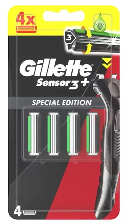 GILLETTE SENSOR 3+ EDYCJA SPECJALNA 4 WKŁADY