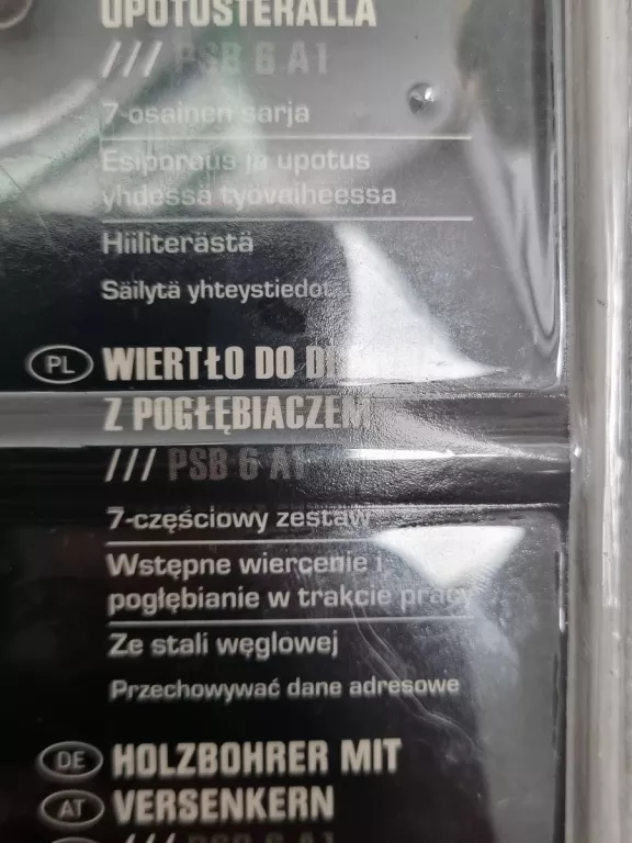 ZESTAW WIERTEL DO DREWA Z POGLEBIACZEM PARKSIDE PSB 6 A1