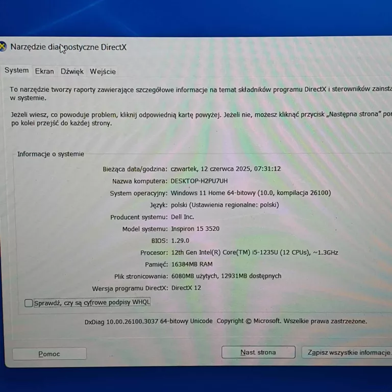 LAPTOP DELL INSPIRON 15 3520 15,6 " INTEL CORE I5 16 GB / 512 GB WIN 11