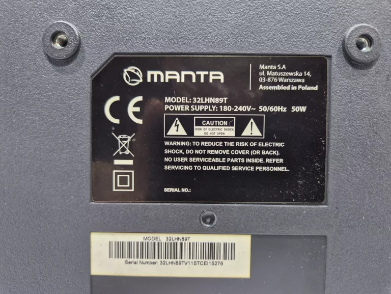 TELEWIZOR MANTA 32LHN89T PILOT