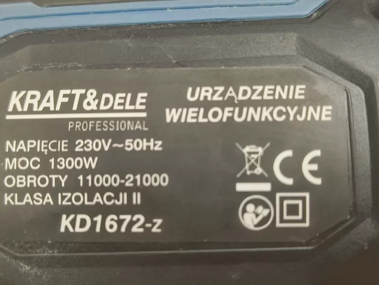 SZLIFIERKA WIELOFUNKCYJNA SIECIOWE KRAFT&DELE 1300 W 230 V KD1672-Z
