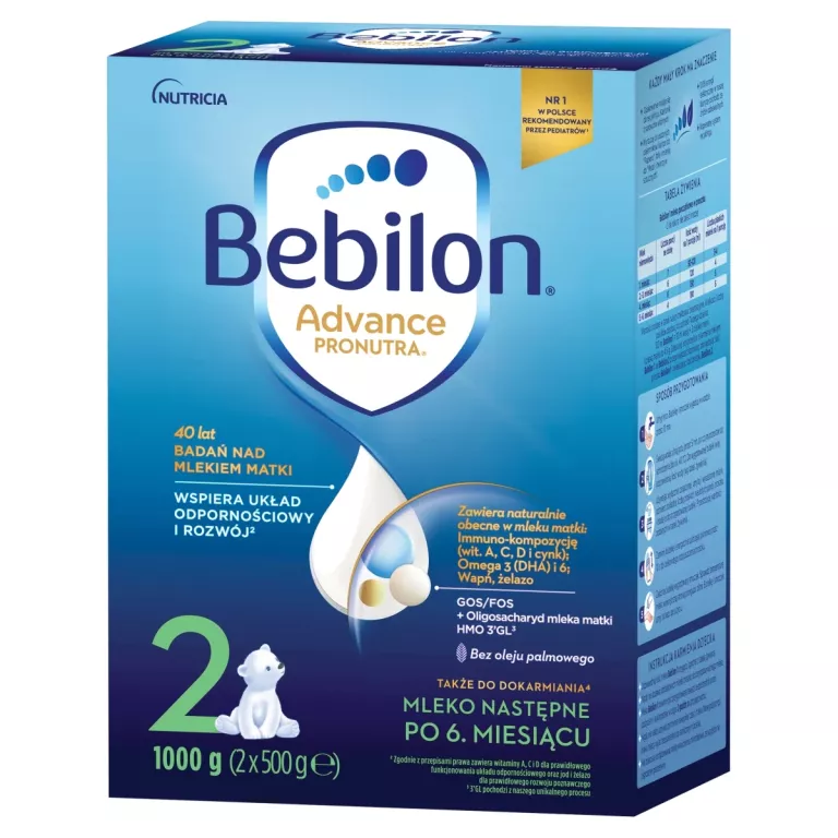 IDEALNE MLEKO MODYFIKOWANE BEBILON 2 ADVANCE PRONUTRA 1000 G 06/2026