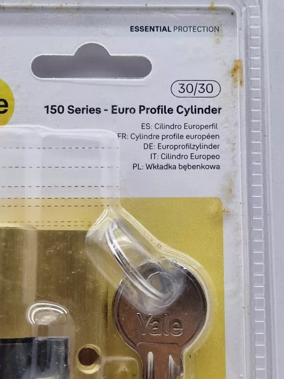 WKŁADKA DO ZAMKA DO DRZWI MOSIĄDZ 30/30 MM + 3 KLUCZE YALE