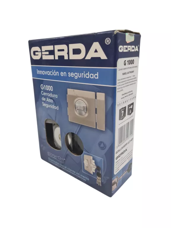 ZAMEK ZASUWA GERDA G1000 NIKIEL SATYNA ATEST KL 7