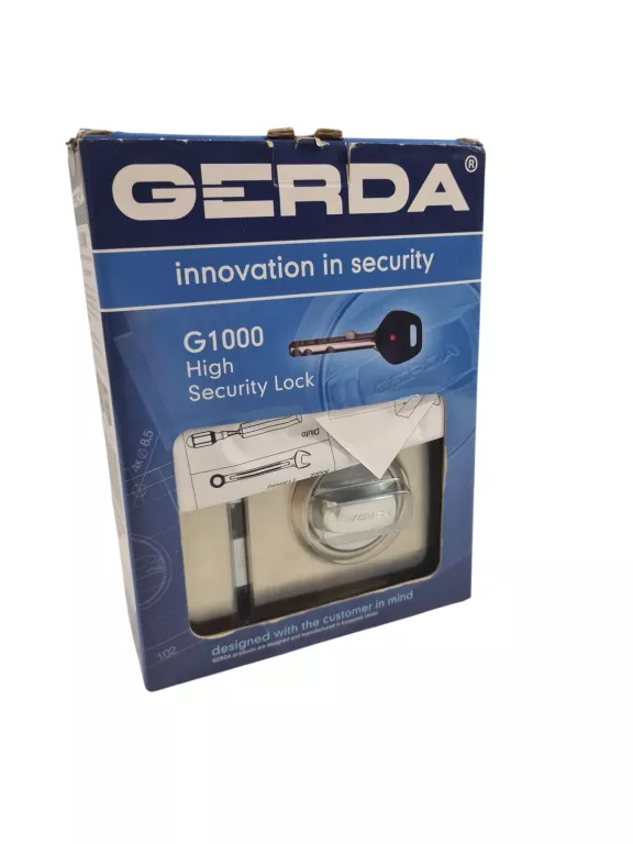ZAMEK ZASUWA GERDA G1000 NIKIEL SATYNA ATEST KL 7