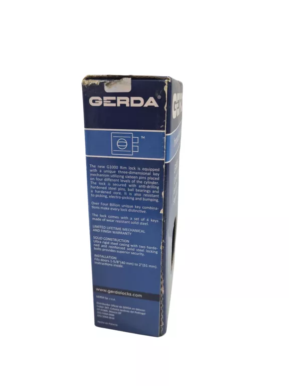 ZAMEK ZASUWA GERDA G1000 NIKIEL SATYNA ATEST KL 7