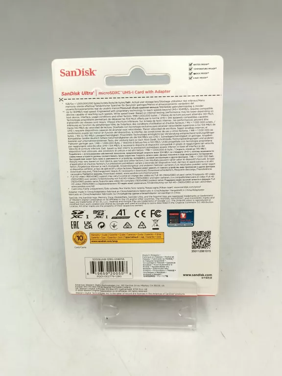 KARTA PAMIĘCI MICROSDXC SANDISK ULTRA 128GB