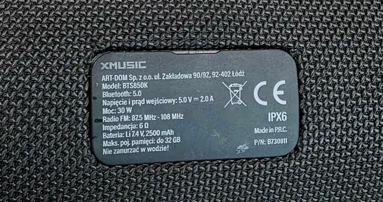 GŁOŚNIK BEZPRZEWODOWY XMUSIC BTS850K