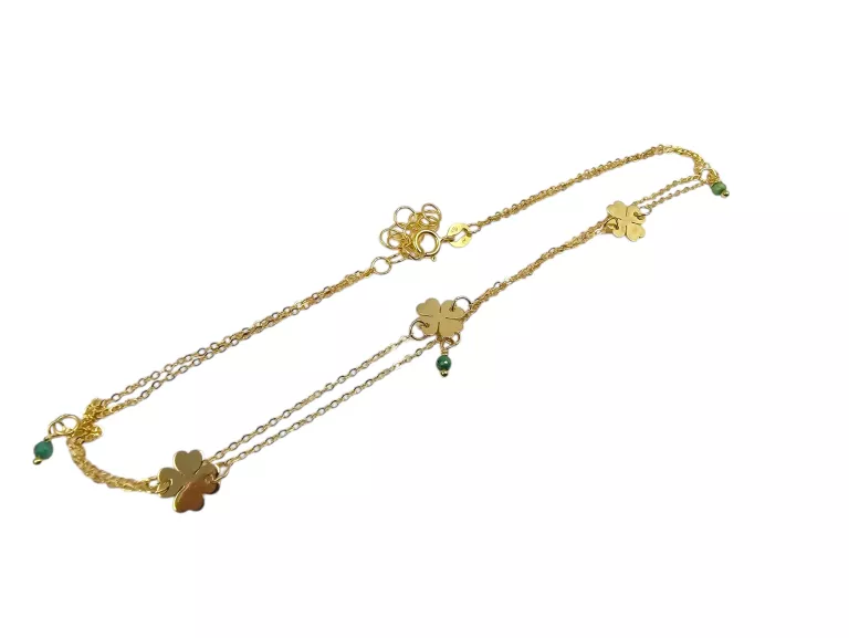 ZŁOTA ŁADNA BRANSOLETA NA NOGĘ B92 P585 W1,45G DŁ25CM