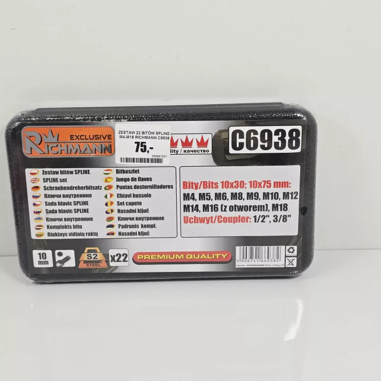 ZESTAW 22 BITÓW SPLINE M4-M18 RICHMANN C6938
