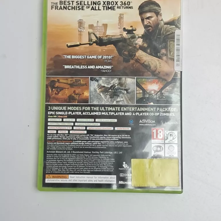 XBOX 360 CALL OF DUTY BLACK OPS