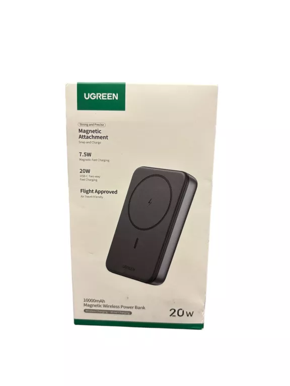 POWERBANK MAGNETYCZNY 10000MAH UGREEN PB561, USB-C, 20W CZARNY