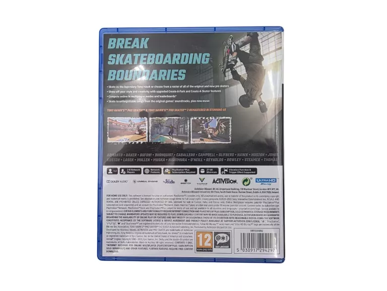 GRA TONY HAWK PRO SKATER 1+2 REMASTERED PS5