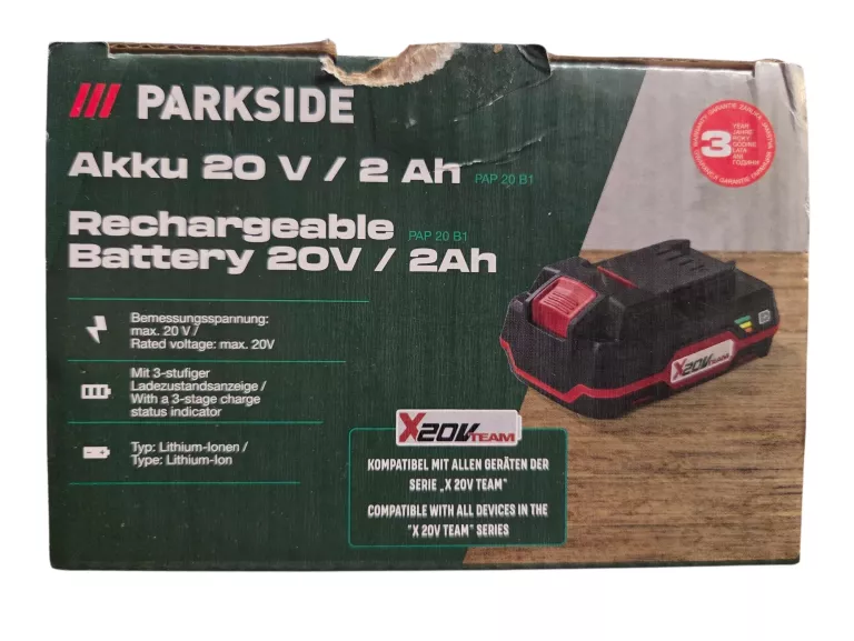 AKUMULATOR PARKSIDE PAP 20 B1 20 V 2,0 AH
