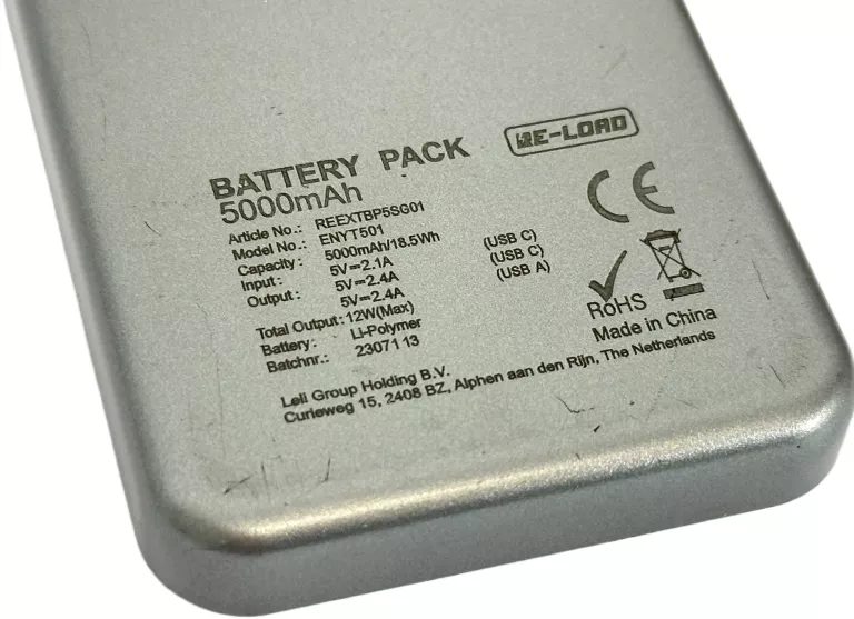 POWERBANK SZARY 5000MAH RE-LOAD 12W PRZENOŚNA ŁADOWARKA