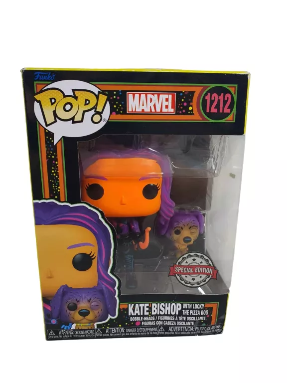 FIGURKA FUNKO POP! MARVEL KATE BISHOP I LUCKY THE PIZZA DOG BLACKLIGHT 121