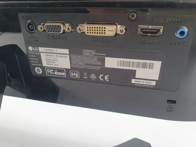MONITOR LED LG 22MP58VQ-P 21,5 " 1920 X 1080 PX IPS / PLS